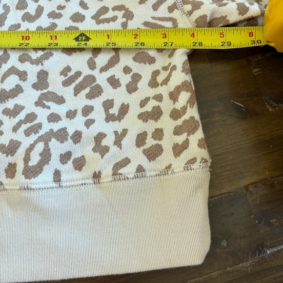 Aerie Sandy Animal Print Sweater Cheetah Leopard Boat Neck Off Cream Oversized M - Picture 8 of 10